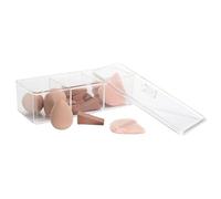 COSMETIC CLUB - SC0694 Coffret de 16 Éponges à Maquillage, Application Précise et Uniforme, Nettoyage Facile, Design Compact et Moderne, Taille 227x8x94 cm, Transparent