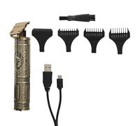 COSMETIC CLUB - SC29458 Tondeuse Précision Barbe et Cheveux - Dorée - 3 Peignes - Brosse Nettoyage - Charge USB - Utilisation Sec/Humide - Coupe Précise Tous Types Poils