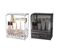 Cosmetic Display Case with Lid, Makeup Organizer Storage Box, Portable Vanity Organizer with Drawers, 11.02x6.69x13.78 inches Great for Countertop, Bathroom, and Bedroom