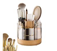 Cosmetic Tool Organizer - Vintage Countertop Holder, Beauty Accessory | Clear Acrylic Build Spacious Layout Smooth Rotation Feature, Comb Perfume Storage Bedroom Bathroom Office Vanity