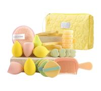 Cosmetic Tool Set, Foundation Blender Makeup Bag, ABS Beginner-Friendly Makeup Accessories Kit, Travel Case Organizer for Daughter Mom Wife Gift Daily Use, 4.5x7.5cm/5.5x14cm