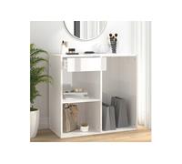Vidaxl Armoire Cosmétique Blanc Brillant 80x40x75 Cm Bois D'ingénierie Blanc