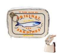 Cosmetics Bag, Toiletry Travel Organizer Pouch, Funny Canned Sardine Design Aesthetic Storage Bag for Skin Care, Makeup, Eye Shadow, Shampoo, Daily Needs, 6.1x4.33x1.77 inches