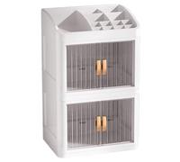 Cosmetics Storage Box - Cosmetics Makeup Organizer Box | Maquillage des boîtes d'organisateurs avec 3 Couches, Les Fournitures cosmétiques affichent Une Grande capacité pour Le Bureau, la Commode, Le