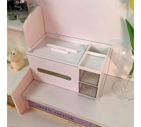 Cosmetics Storage Tabletop Tissue Box Lovely Decorative Paper Basket Desktop Makeup Organizer for Bedroom Dormitory