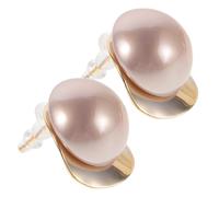 COSMEVIVI 1 paire de boucles d'oreilles à tige style, grandes boucles d'oreilles rondes en fausses perles, faites à la main, bijoux tendance pour mariage, fête prénuptiale