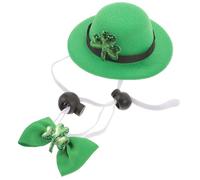 COSMEVIVI 1ensemble Costume pour Chien De Saint Patrick Chapeau Et Nœud Ajustable pour Animaux De Compagnie Accessoires De Fête Irlandaise pour Animaux Décoration Élégante pour