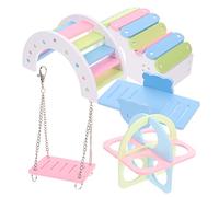 COSMEVIVI 1ensemble Set De Jouets Polyvalents pour Rongeurs Maison De Jeu Multifonction pour Hamsters Cobayes Et Petits Animaux avec Balançoires Ponts Colorés Et Cachette Amusante