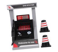 COSMEVIVI 2 Ensembles Miniature Gas Station Playset Pompier et Route Blocks Éducatif pour Garçon Fille et Tout Petits Simulation de Station Service Réaliste