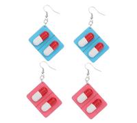COSMEVIVI 2paires Boucles Oreilles Pendantes Bois Design Créatif Capsule Médicale Légères Et Originales Pour Femme Accessoires Cosplay Et Fête