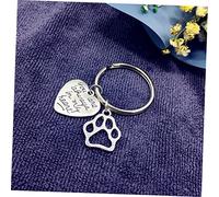COSMEVIVI 2pièces Pet Memorial Keychain Souvenir Heart-Shaped Keyring with You are Always in My Heart Print Creative Pet Keychain for Friends Steel Color