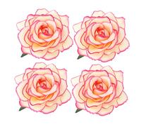 COSMEVIVI 4 Pièces broche fleur en tissu broche de cheveux pour mariage épingle à cheveux de simulation de fleur barrette hair charms épingle à cheveux décoration de cheveux roses