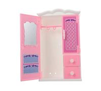 COSMEVIVI Armoire de poupée Placard de poupée Mini-Jouets pour Enfants Jouets Miniatures Portable LED Armoire Dressing Jouet de poupée Placard à vêtements pour poupées Plastique Rose