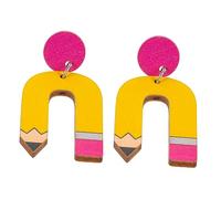 COSMEVIVI Boucles Oreilles Crayon Bois Géométriques Pour Femmes Pendantes Créatives Enseignante Bijoux Et Résistants