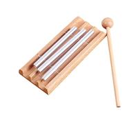 COSMEVIVI Carillon Percussion Énergétique du Yoga à Trois Tons pour Garçon Et Filles, Instrument Musical Pédagogique, Support en Bois Robuste, Maillet Inclus, Contemplation Et Gestion De Classe