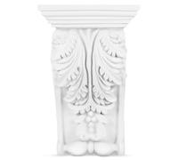 COSMEVIVI Corbeau Sculpté Éléphant en PU Blanc 13,5 CM Applique Décorative pour Pilastre et Meuble d'Angle, Décoration Intérieure Murale Européenne