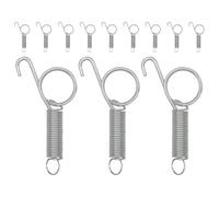 COSMEVIVI Crochets à Ressort en Acier Inoxydable Lot de 12 Multifonctions Pratiques pour Verrouillage Portes de Cages à Oiseaux et Poulets, Couleur Argenté pour Attache Cage