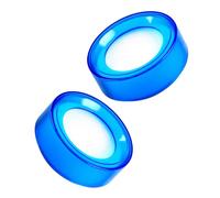 COSMEVIVI Éponge à Compter Ronde pour Banques 2pcs, Humidificateur de Doigts Rapide et Facile à Nettoyer en Plastique et Éponge Bleu, pour Bureau et Maison