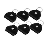 COSMEVIVI Étui Porte-médiators en Cuir PU Noir, Porte-clés Intégré, Lot De 6, Étui Portable Léger Et Compact pour Guitare, Accessoire Pratique pour Musicien Et Guitariste