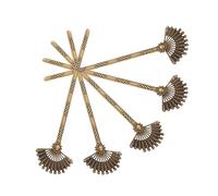 COSMEVIVI Fourche à Cheveux En Alliage Éventail Rétro 5 Pièces 158x42mm Couleur Bronze Femme Fille Style Vintage Accessoire Coiffure