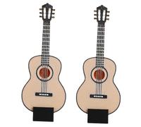 COSMEVIVI Lot De 2 Guitares Miniatures avec Support : Mini Instrument De Musique, Guitare Acoustique, Figurines De Collection, Décoration D'intérieur