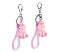COSMEVIVI Lot De 2 Porte-clés Pendentif Licorne Décoratif En Acrylique Rose, Porte-clés Décoratif Pour Paquet Et Clés, Accessoire Charmant Pour Garçon Et Filles Et Adultes, Petit Format