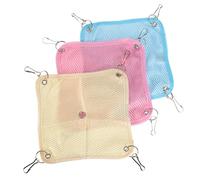 COSMEVIVI Lot De 3 Hamacs en Maille Respirante pour Animaux De Compagnie Jouets pour Souris Rats Reptiles Tissu en Maille Sûr Facile À Nettoyer Boucle De Suspension Multi-Angles