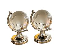 COSMEVIVI Magnifique Mini Globe en Cristal De 4 Cm Lot De 2 Figurines De Carte du Monde De Bureau Décoratif Unique pour La Maison