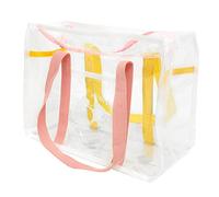 COSMEVIVI Paquet Fourre-tout Transparent à Bandoulière Pour Plage Été, Paquet De Plage à Main Rose, Matériau Résistant, Léger Et Pratique Pour Voyage Et Sports De Plein Air, Format Moyen