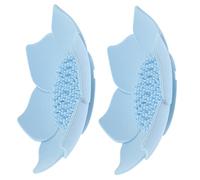 COSMEVIVI Porte-savonnette en Silicone Forme Fleur Drainage Automatique, Lot de 2 Bleu Ciel, Bac à Savonnette Flexible et Antimoisissure, Accessoire pour Salle de Bain Cuisine, Boîte