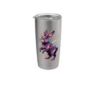 Cosmic Abstract Art Lapin Lapinou Lapinous Lapins Gobelet isotherme en acier inoxydable double paroi