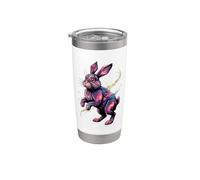 Cosmic Abstract Art Lapin Lapinou Lapinous Lapins Gobelet isotherme en acier inoxydable double paroi