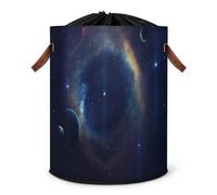 Cosmic Art Space Grand panier à linge pliable avec couvercle à cordon de serrage Motif univers cosmique