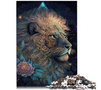 Cosmic Bloom Puzzle Roi Lion 1000 pièces pour Adultes Le Puzzle en Bois pour Adultes est idéal comme Cadeau pour Toute la Famille 50x75 cm