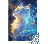 Cosmic Cat Fantasy 1000 Piece Fun Present Cosmic Blue-Eyed Wolf for Adults & Kids Activity for Home Gift 70x50cm 1000pcs