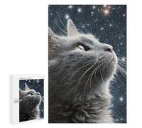 Cosmic Cat Gazing Stars Puzzle 1000 Pièces Educa Jouet en Bois Cadeau Unique Décoration Intérieure Jeu Éducatif Challenge Toy Adultes Et Enfants À Partir De 14 Ans 1000 PCS