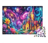 Cosmic Château Puzzle DIY 1000 Pièces Jardin Fantastique étoilé pour Grands-Parents Amélioration De La Mémoire Loisirs Créatifs Cadeau De Noël 52x38cm/1000pcs