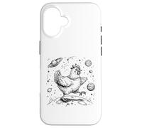 Cosmic Chicken Moonwalk, planète Spatiale Saturn Stars Coque pour iPhone 16