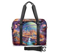 Cosmic City - Sac de voyage Galaxy Planet pour femmes, hommes, filles, garçons, sac de week-end, sac fourre-tout de 32 L, grand sac fourre-tout pour voyage, sport, salle de sport, couleur, Big,