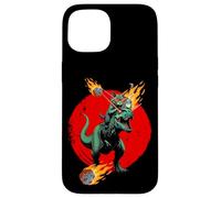 Cosmic Coffee Chat Amusant avec T-Rex et OVNI Coque pour iPhone 15