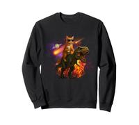 Cosmic Coffee Chat Amusant avec T-Rex et OVNI Sweatshirt
