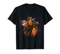 Cosmic Coffee Chat Amusant avec T-Rex et OVNI T-Shirt