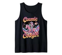 Cosmic Cowgirl Western Space Fantasy Rétro Pouvoir Féminin Débardeur