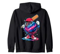 Cosmic Cricket Planet Batsman Galaxy Style Sweat à Capuche
