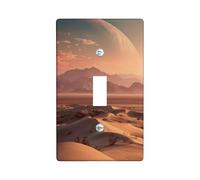 Cosmic Desert Plaques de protection pour interrupteur, dunes de sable coucher de soleil avec art de la planète pour décoration d'intérieur, plaques murales thermoplastiques, taille standard
