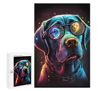 Cosmic Dog Glasses Art Print Puzzle 1000 Pièces Educa Jouet en Bois Cadeau Unique Décoration Intérieure Jeu Éducatif Challenge Toy Adultes Et Enfants À Partir De 14 Ans 1000 PCS