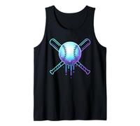 Cosmic Drip Baseball Graphic Blue Vaporwave Aesthetic Débardeur