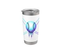 Cosmic Drip Baseball Graphic Blue Vaporwave Aesthetic Gobelet isotherme en acier inoxydable double paroi