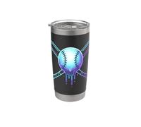Cosmic Drip Baseball Graphic Blue Vaporwave Aesthetic Gobelet isotherme en acier inoxydable double paroi