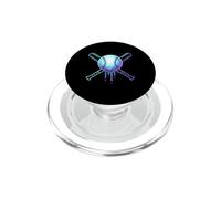 Cosmic Drip Baseball Graphic Blue Vaporwave Aesthetic PopSockets PopGrip pour MagSafe